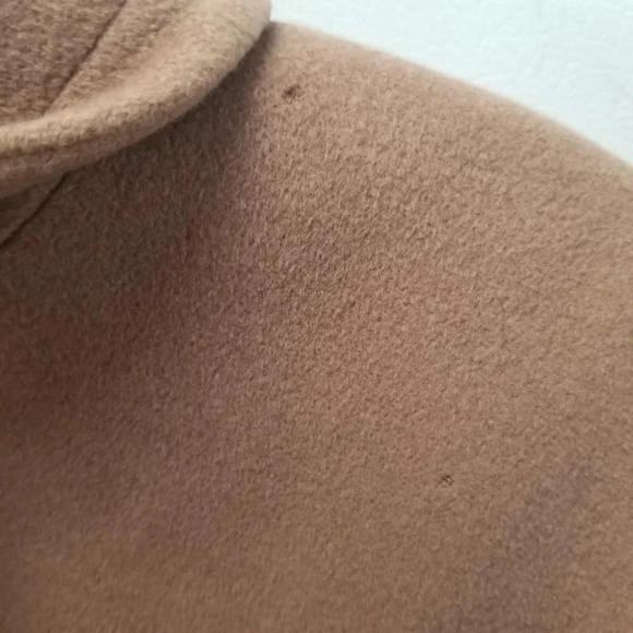 Vintage Aquascutum Wool Tan Pea Coat  Oversized - Picture 13 of 15